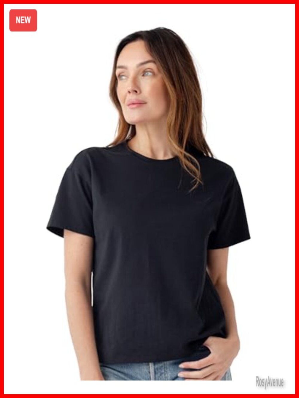 Cozy Earth All Day Tee 100% Cotton Relaxed Fit Crew Neck Short Sleeve T-Shirt